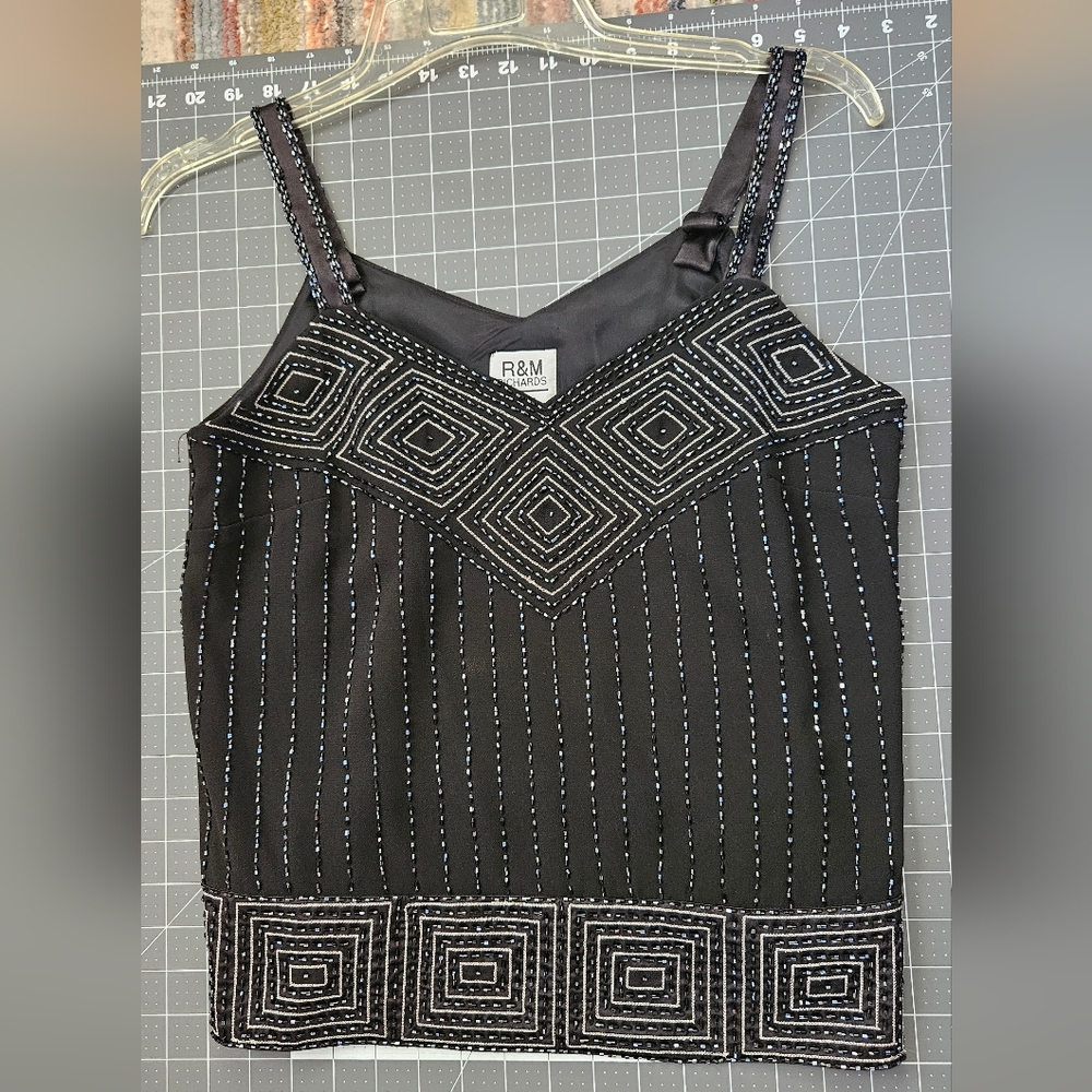Black 3-Piece Beaded Wide Leg Pantsuit